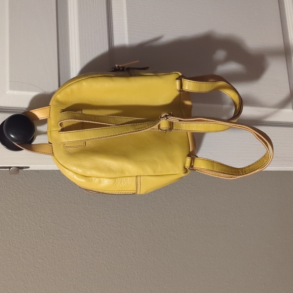 Fossil Yellow Leather Backpack - image 3